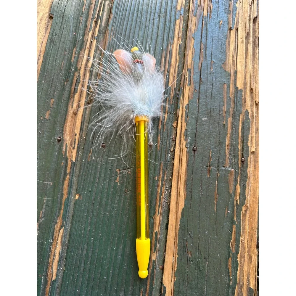 Vintage Disney Dumbo Feather Pen Yellow Marabou Collectible Souvenir